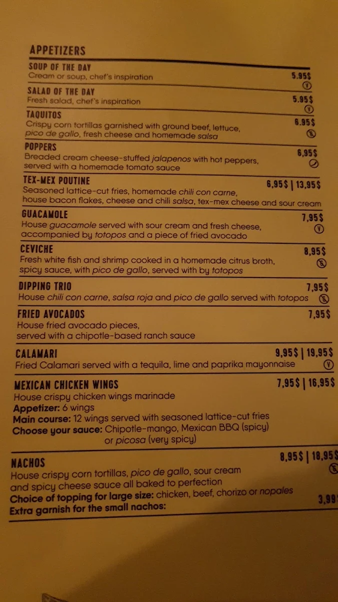 Menu, Tequila Lounge