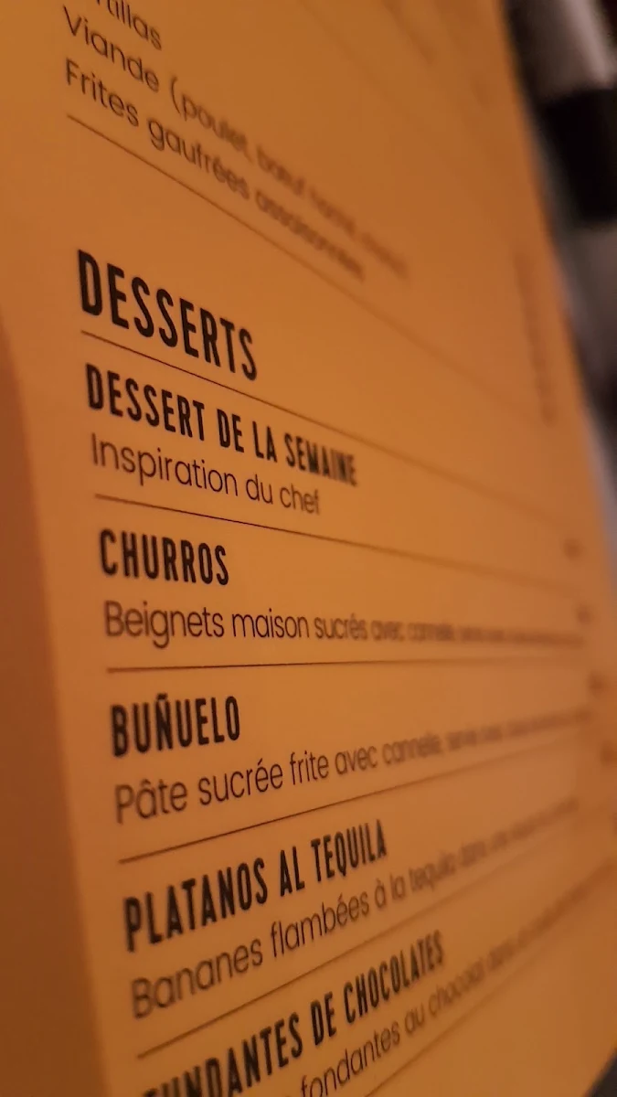 Menu, Tequila Lounge