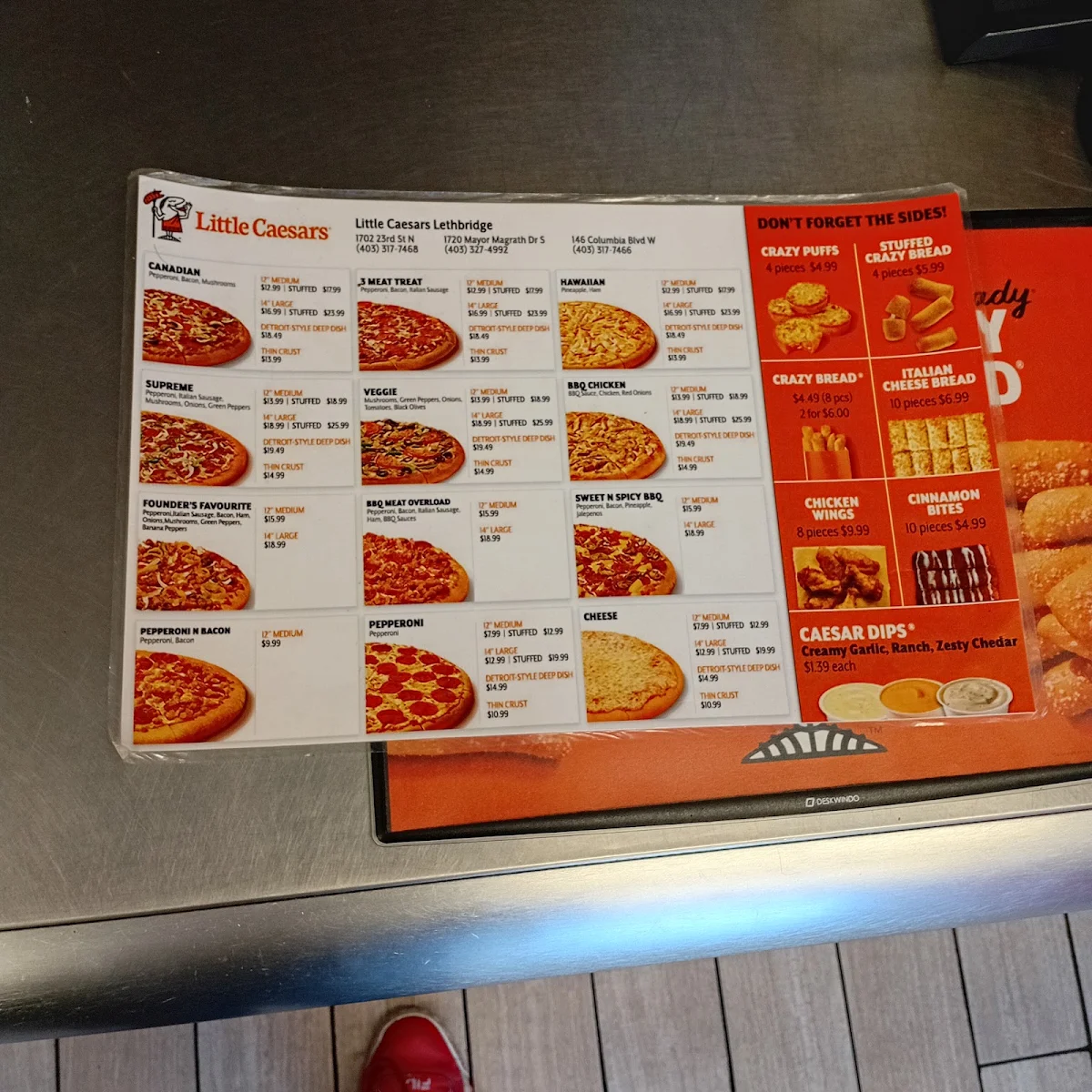 Menu, Little Caesars Pizza