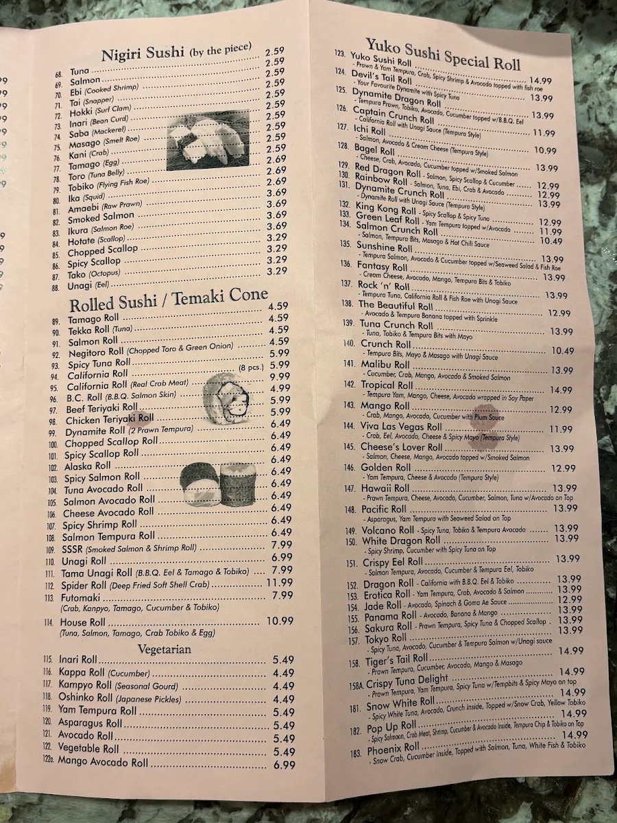 Menu, Yuko Maki