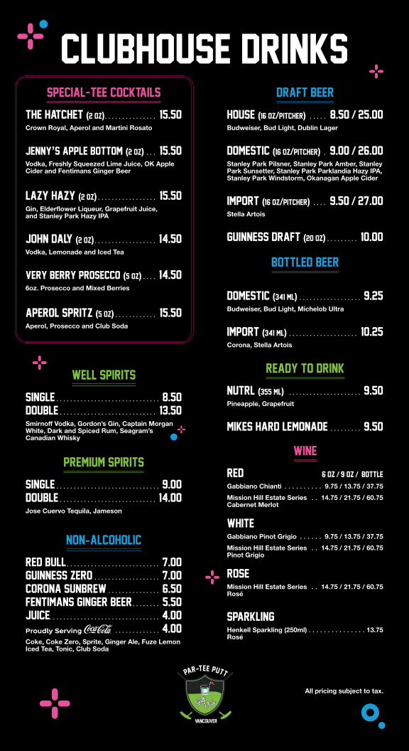 Menu, Par-Tee Putt
