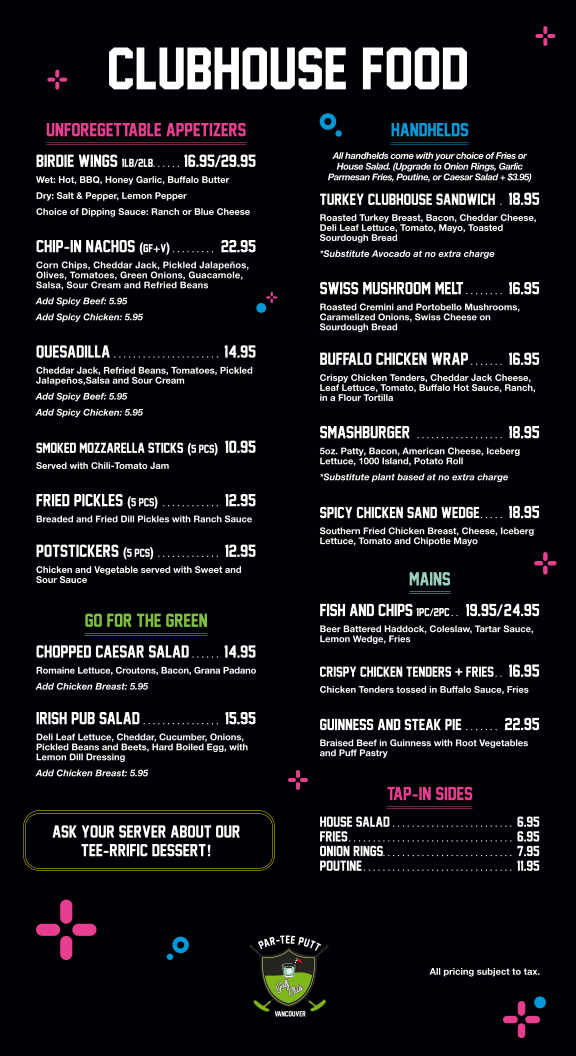 Menu, Par-Tee Putt