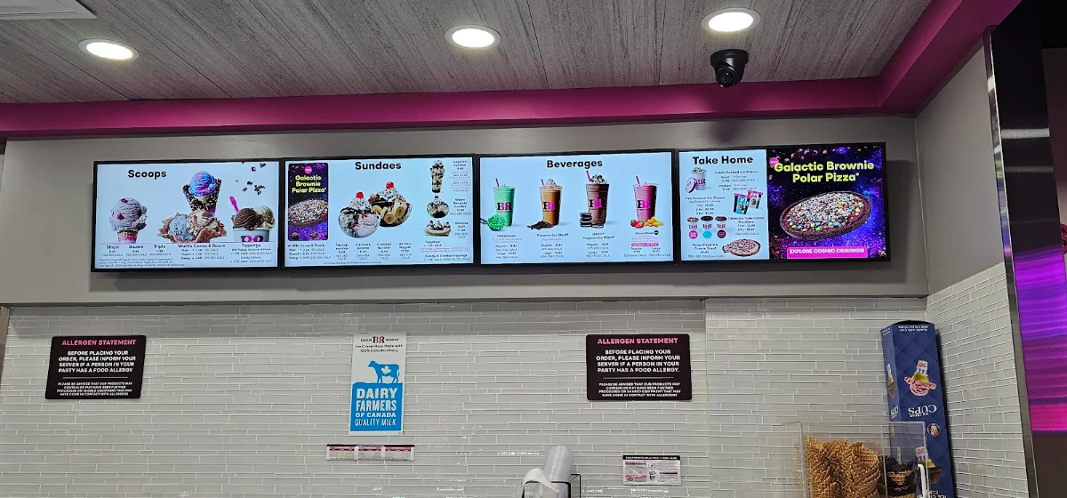 Menu, Baskin Robbins Confederation