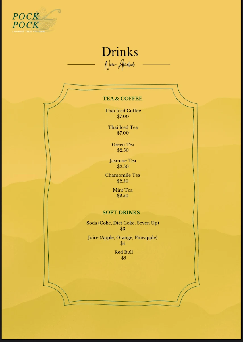 Menu, POCK POCK Lounge