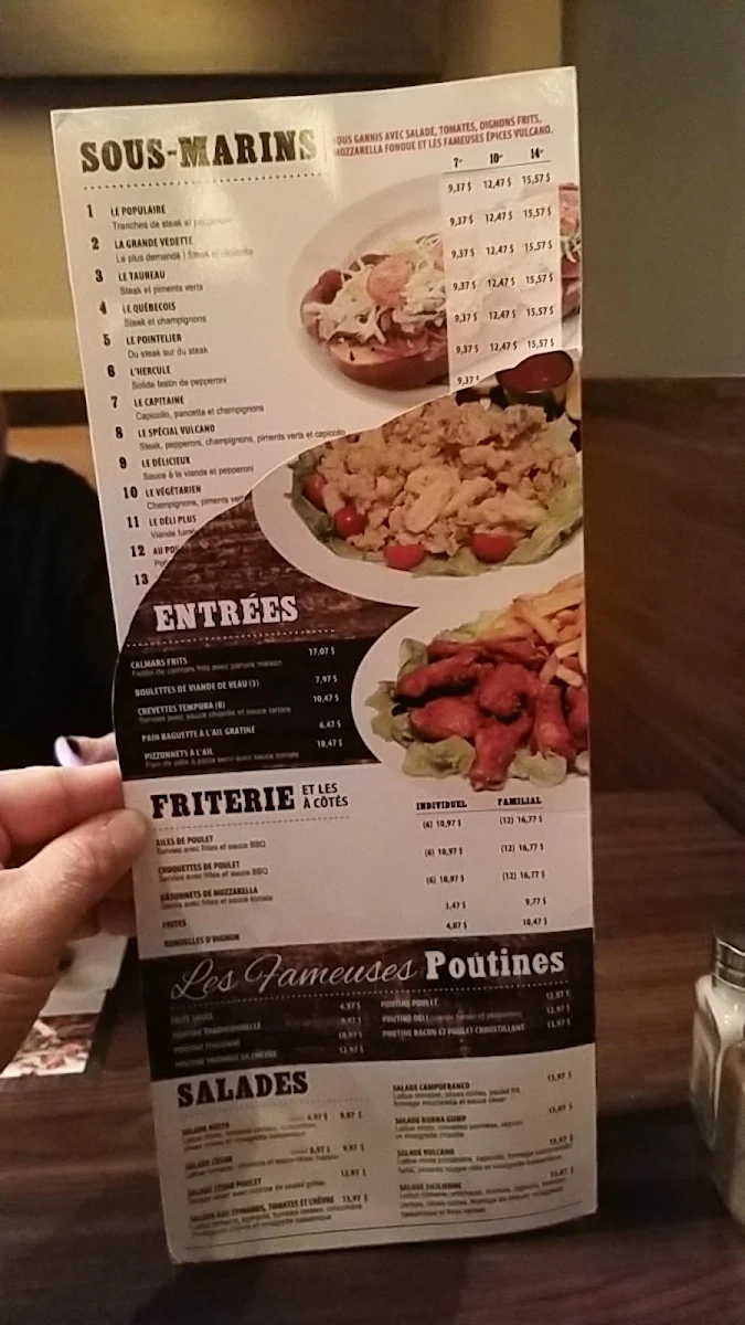 Menu, Restaurant Vulcano