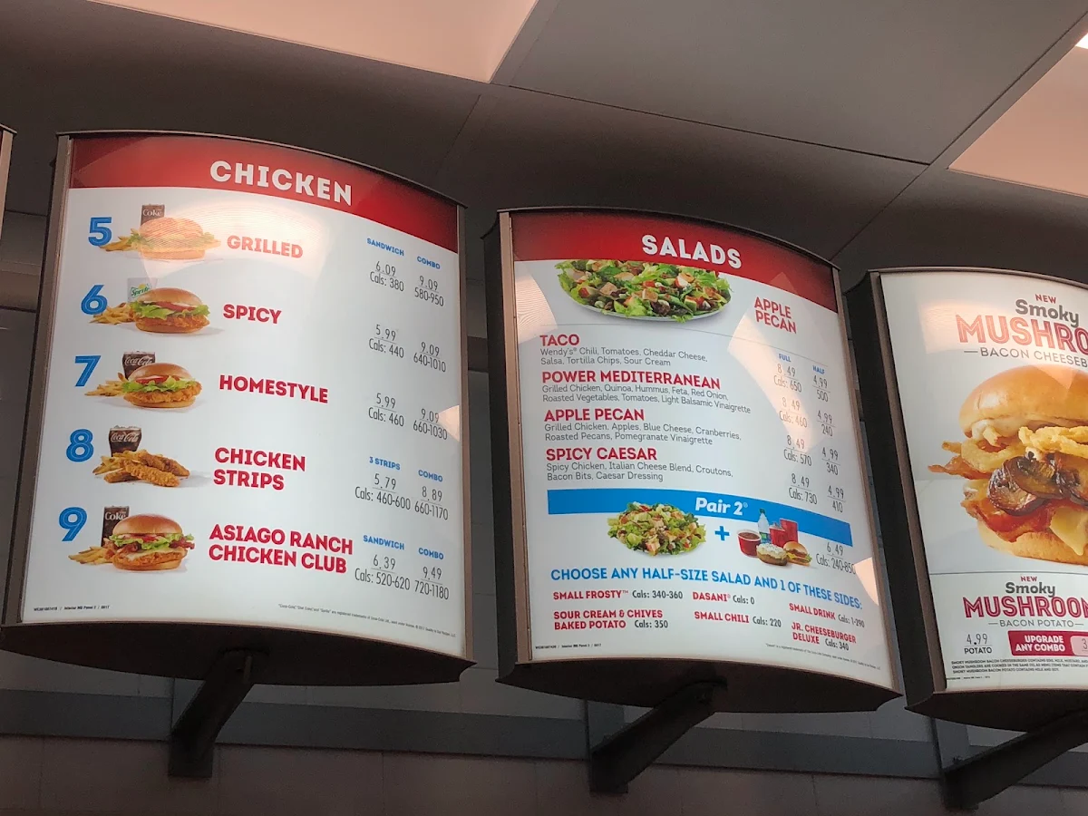 Menu, Wendy's