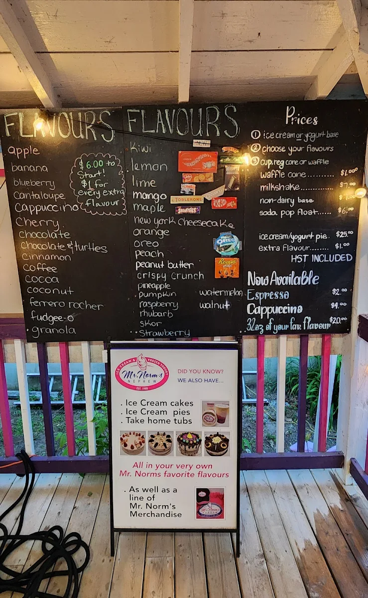 Menu, Mr. Norm's Nephew