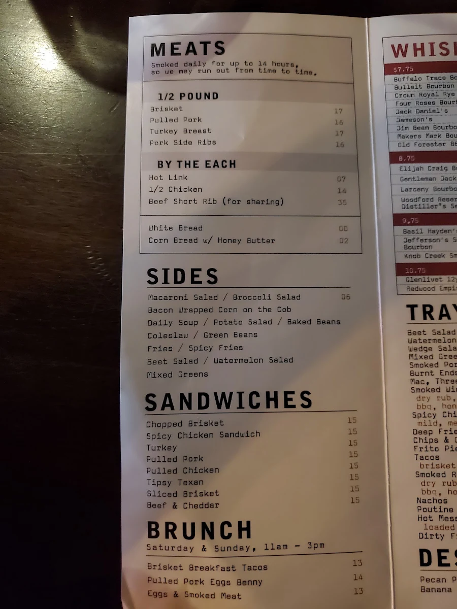 Menu, Main Street Beer & BBQ