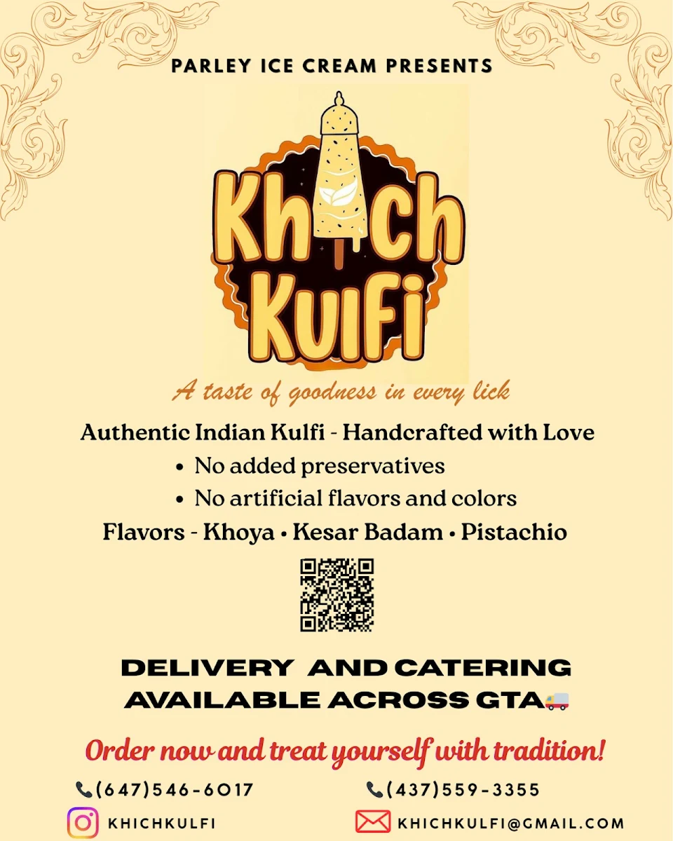 Menu, Khich Kulfi