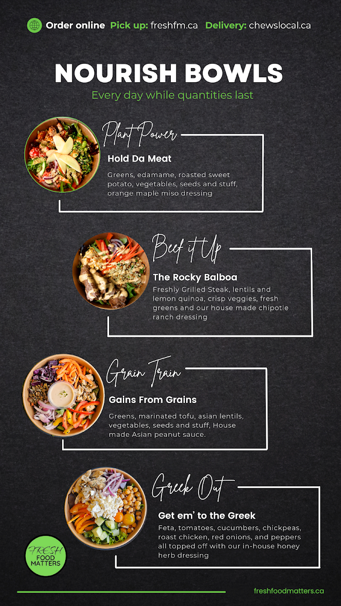 Menu, Fresh Food Matters