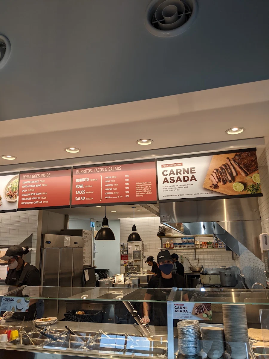 Menu, Chipotle Mexican Grill