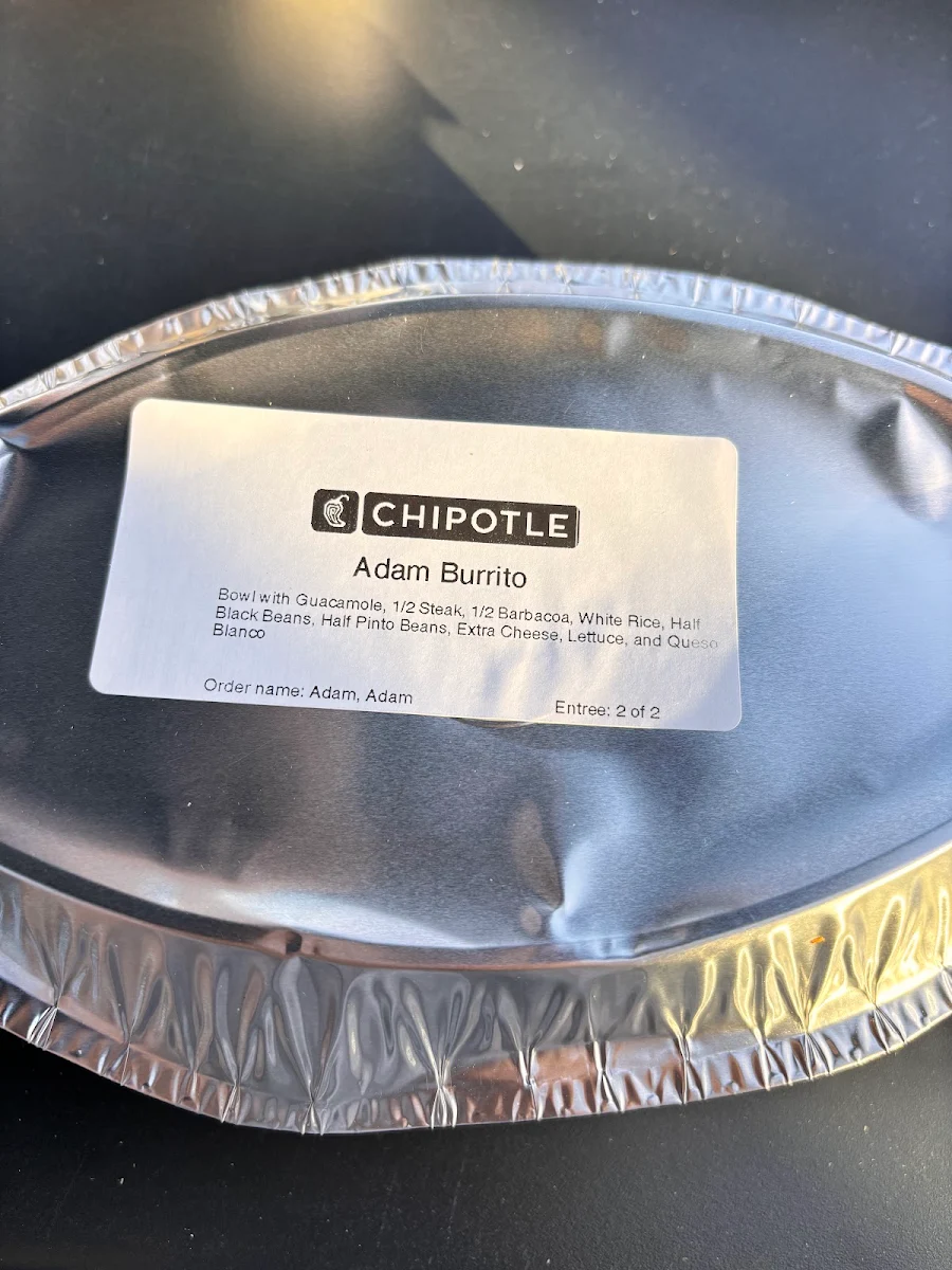 Menu, Chipotle Mexican Grill