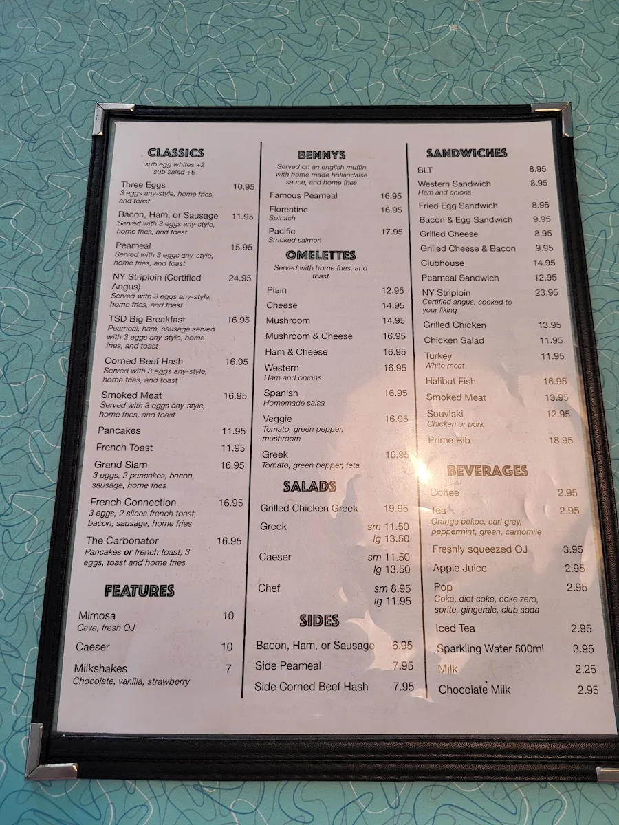 Menu, Times Square Diner