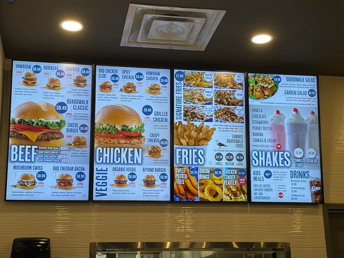 Menu, Boardwalk Burgers - Mississauga