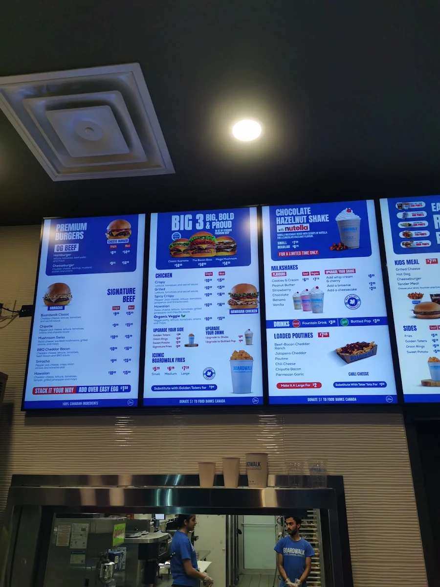 Menu, Boardwalk Burgers - Mississauga