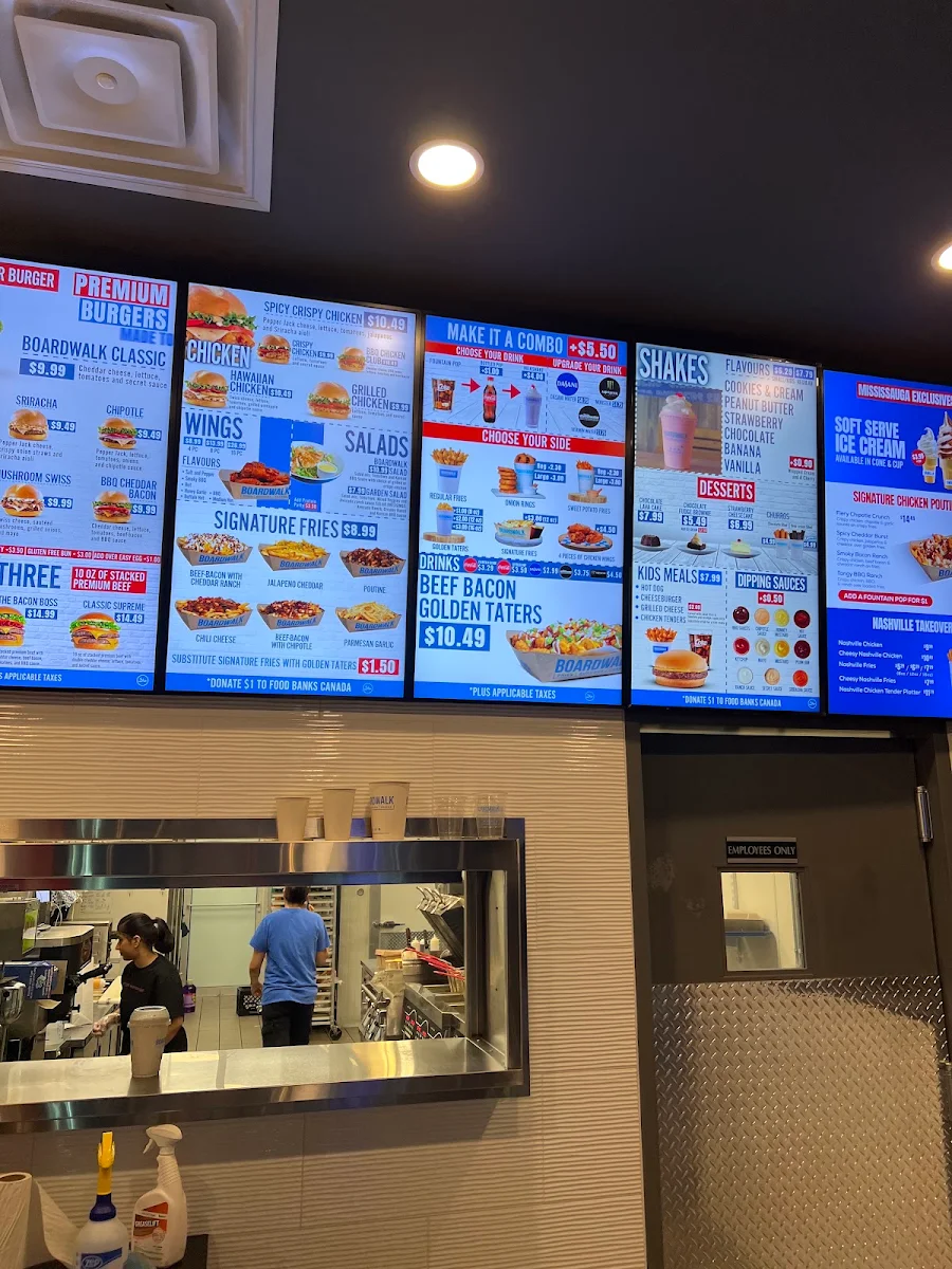 Menu, Boardwalk Burgers - Mississauga