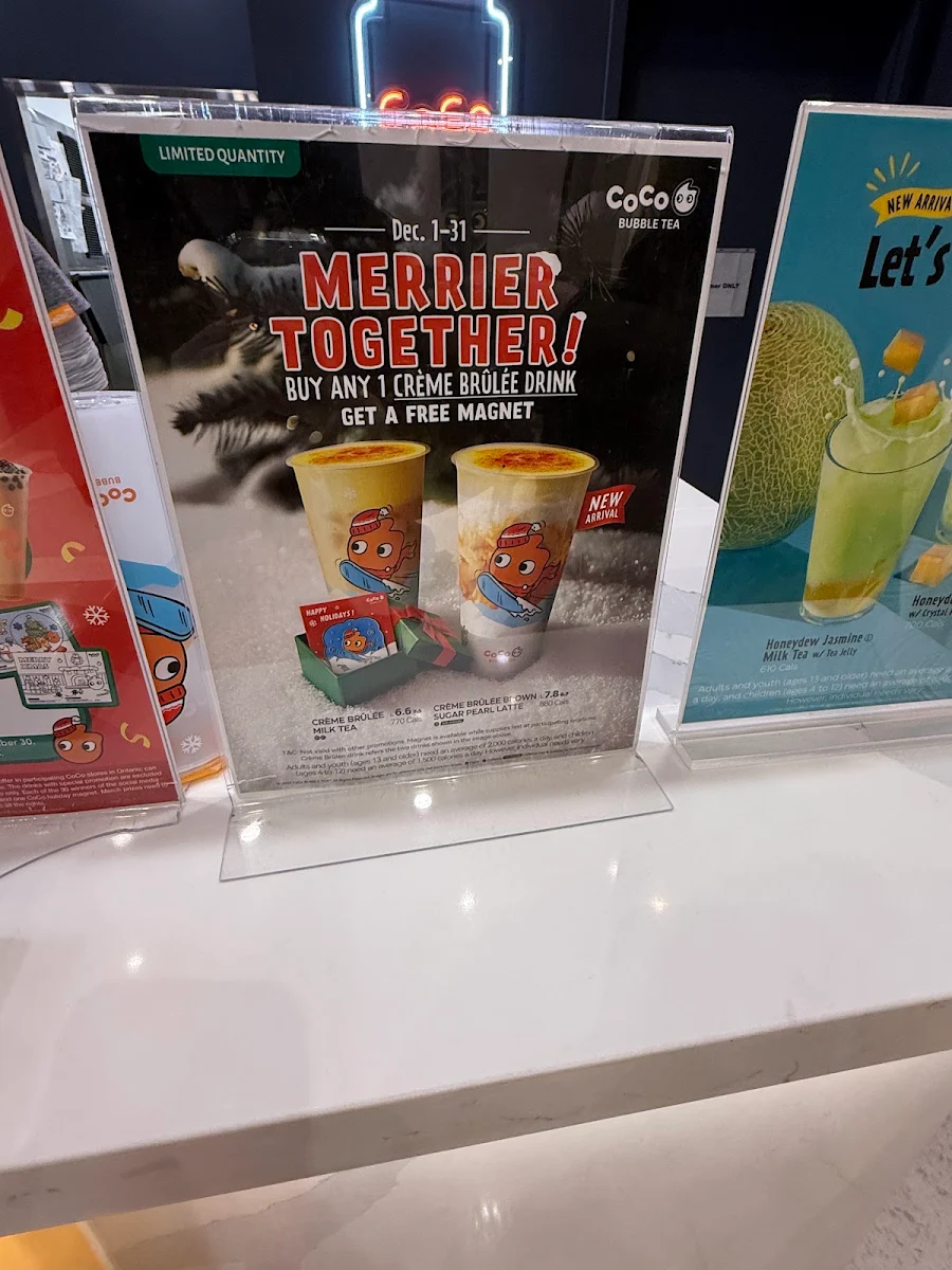 Menu, CoCo Bubble Tea - STC