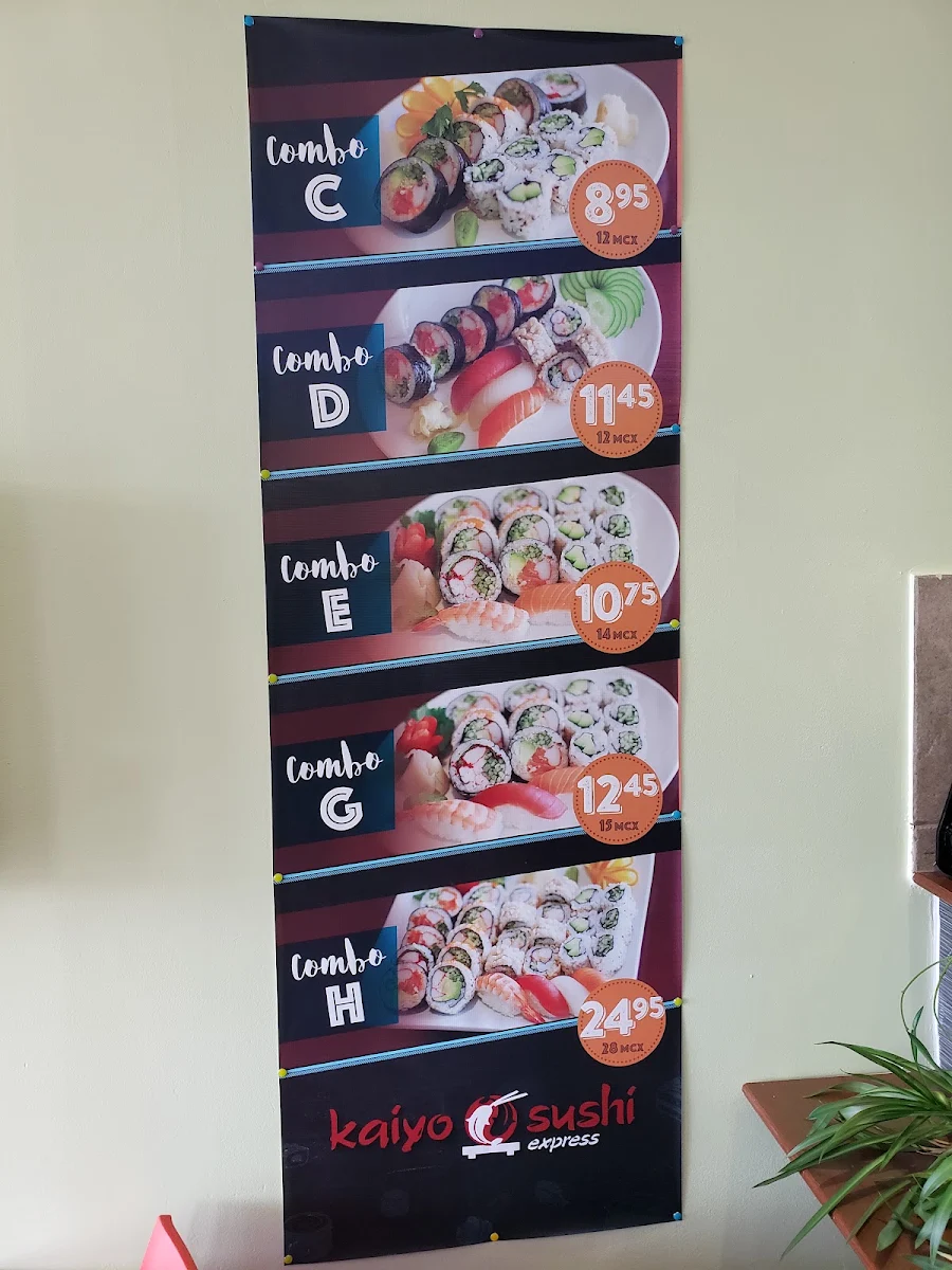 Menu, Kaiyo Sushi Express