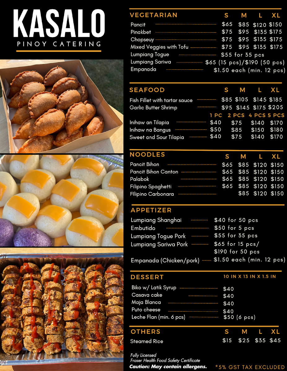 Menu, Kasalo