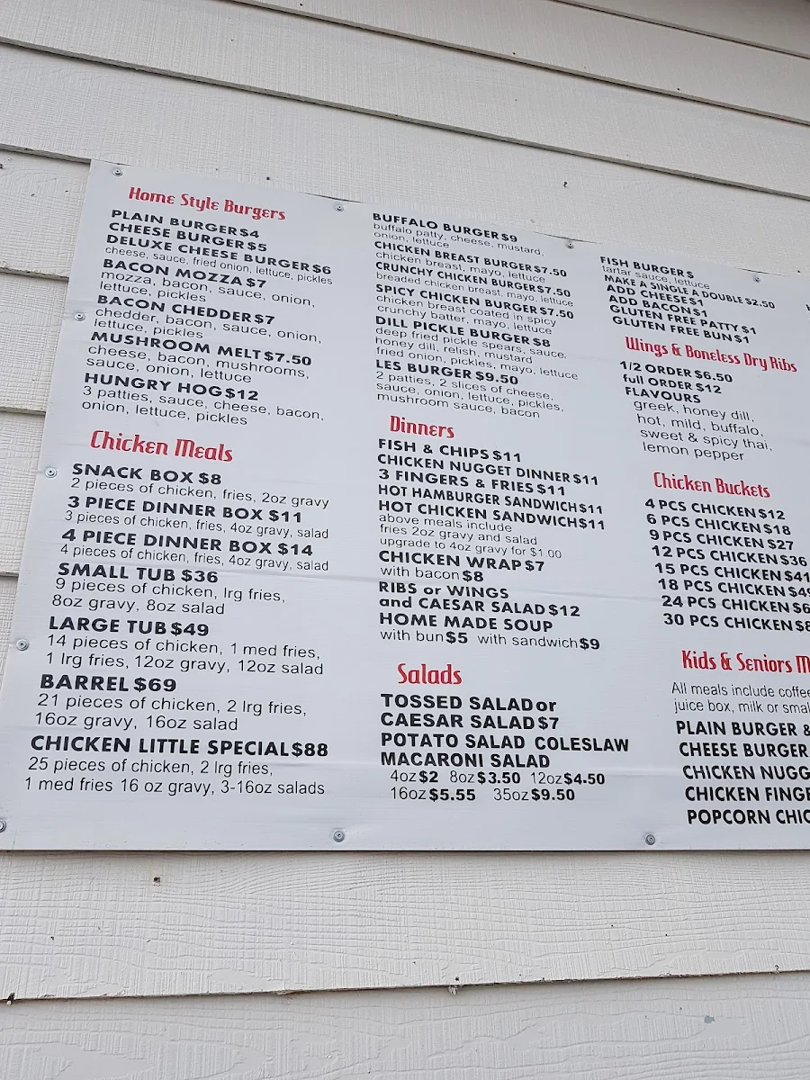 Menu, Chicken Little