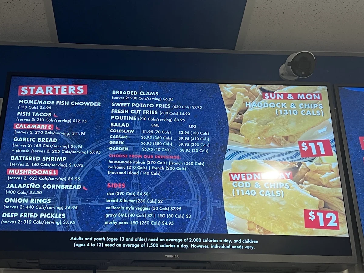 Menu, Halibut House Fish and Chips
