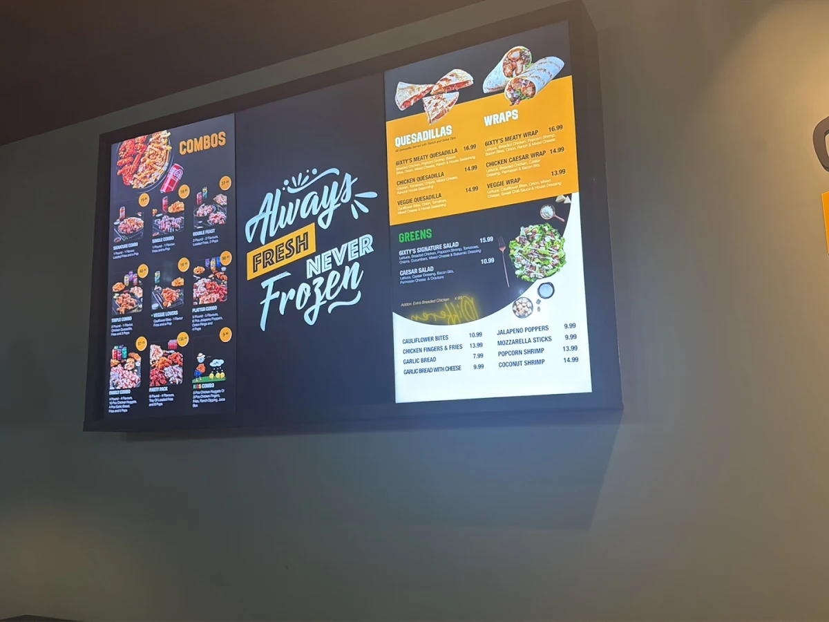 Menu, 6IXTY WINGS