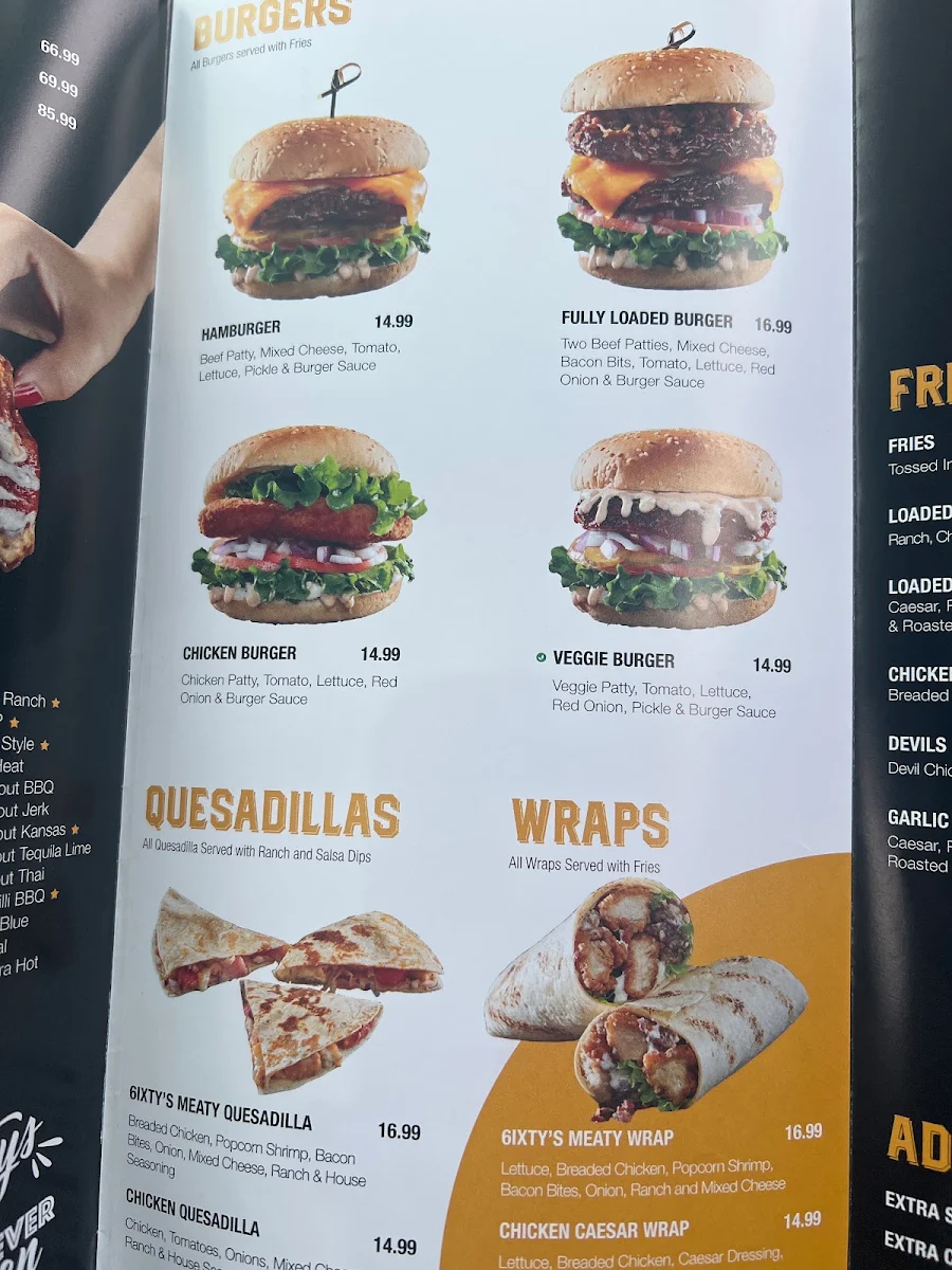 Menu, 6IXTY WINGS
