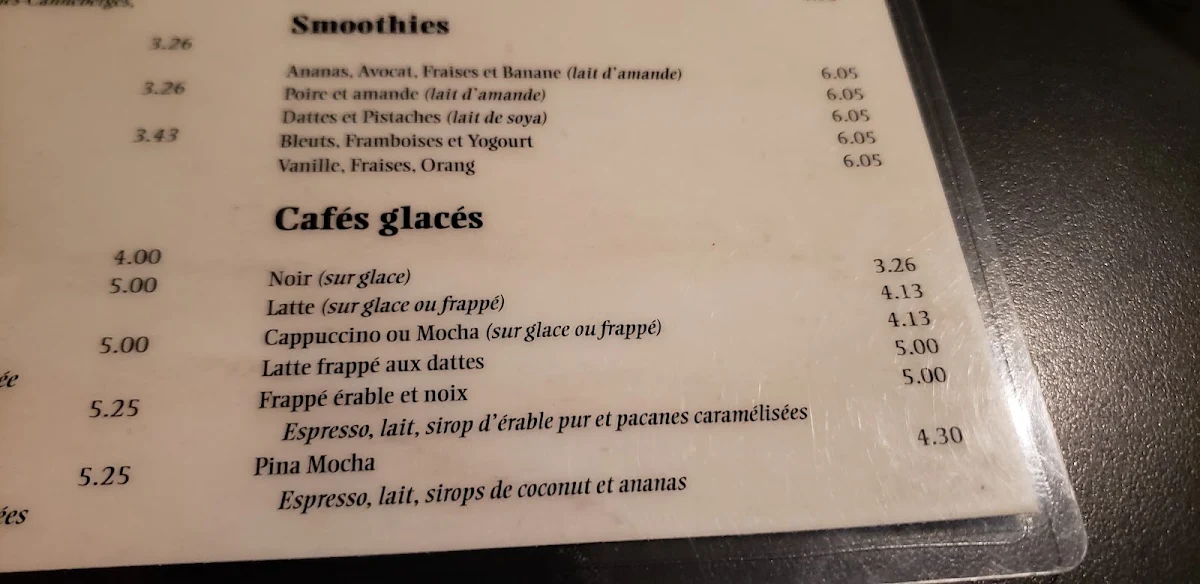 Menu, TOI, MOI & CAFÉ