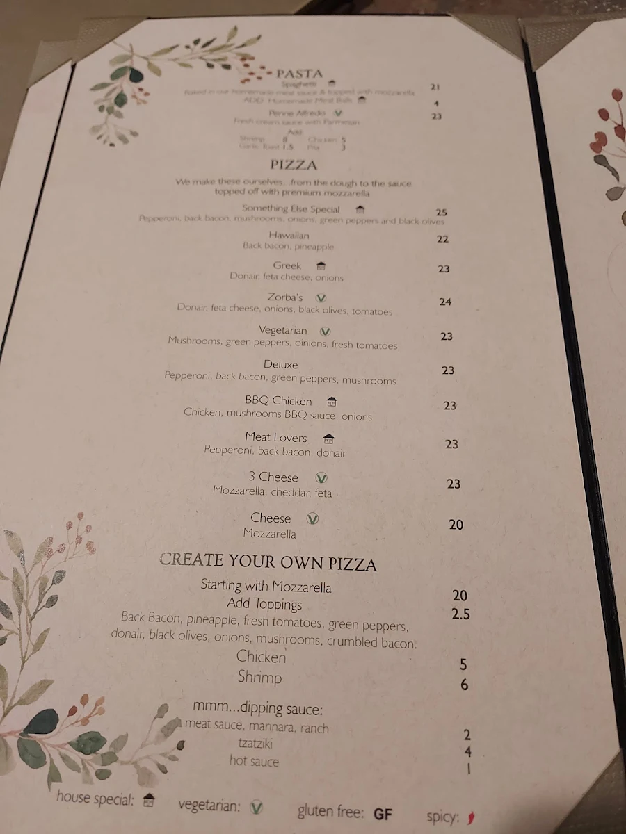 Menu, Something Else Steakhouse Jasper