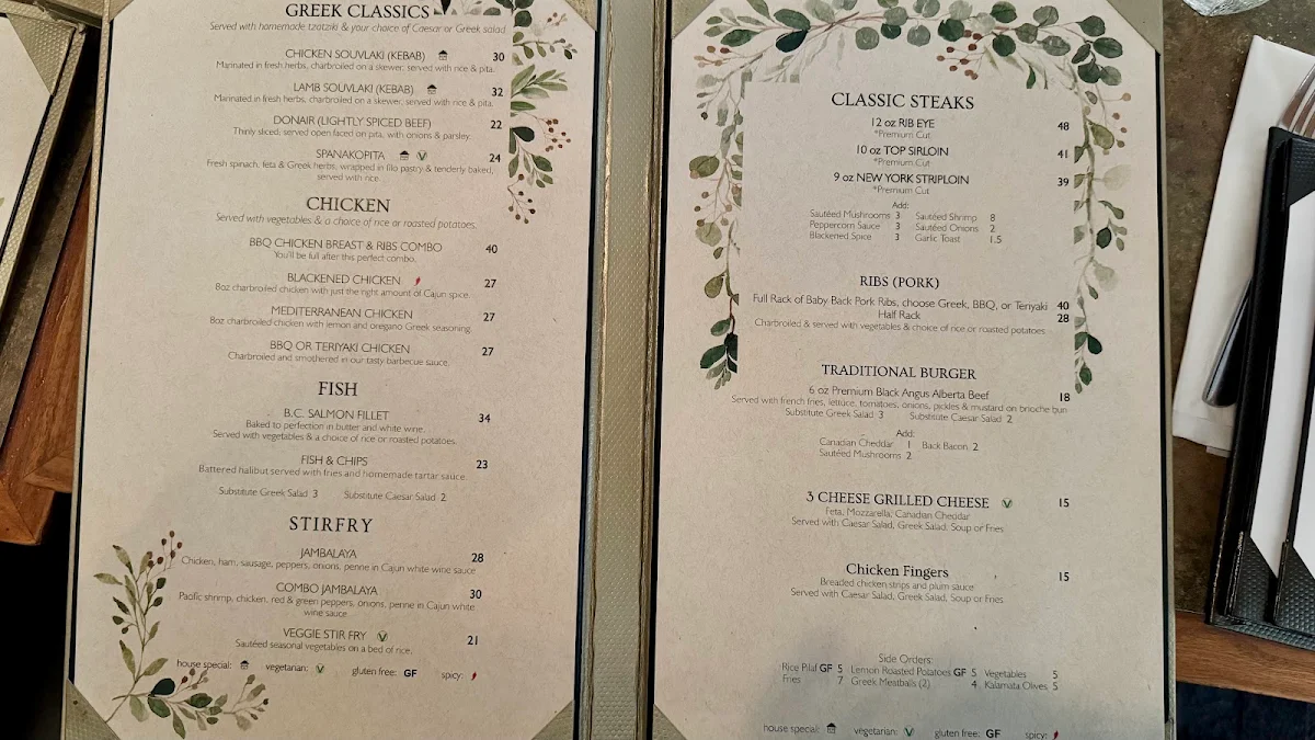 Menu, Something Else Steakhouse Jasper