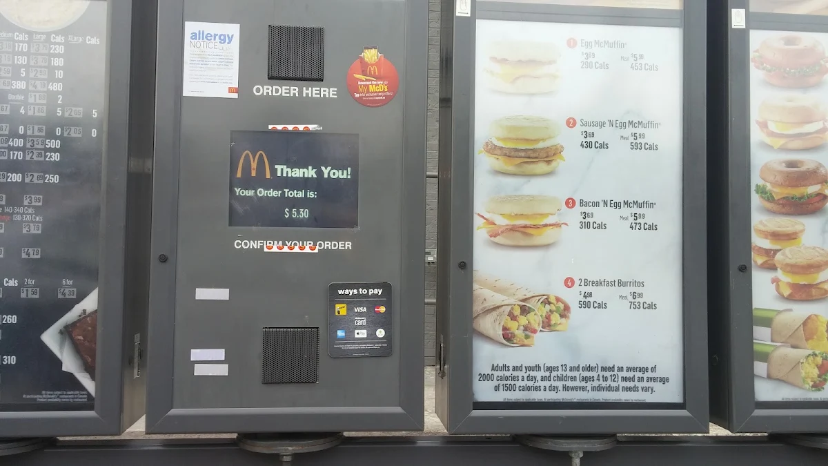 Menu, McDonald's