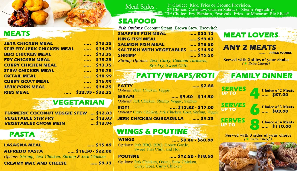 Menu, Carib Dish