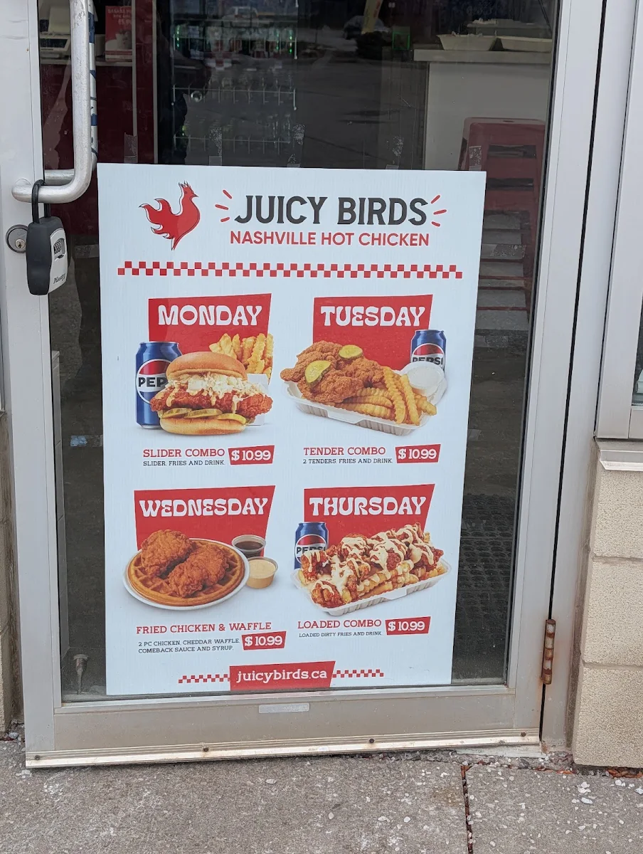 Menu, Juicy Birds Nashville Hot Chicken