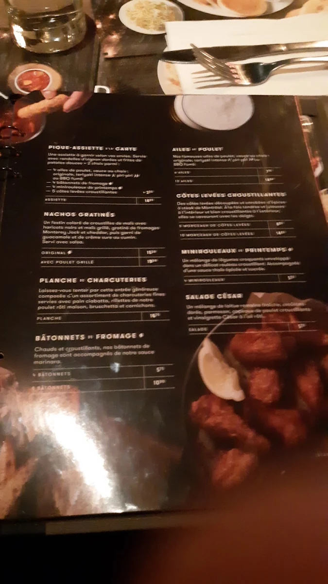 Menu, Rôtisserie St-Hubert