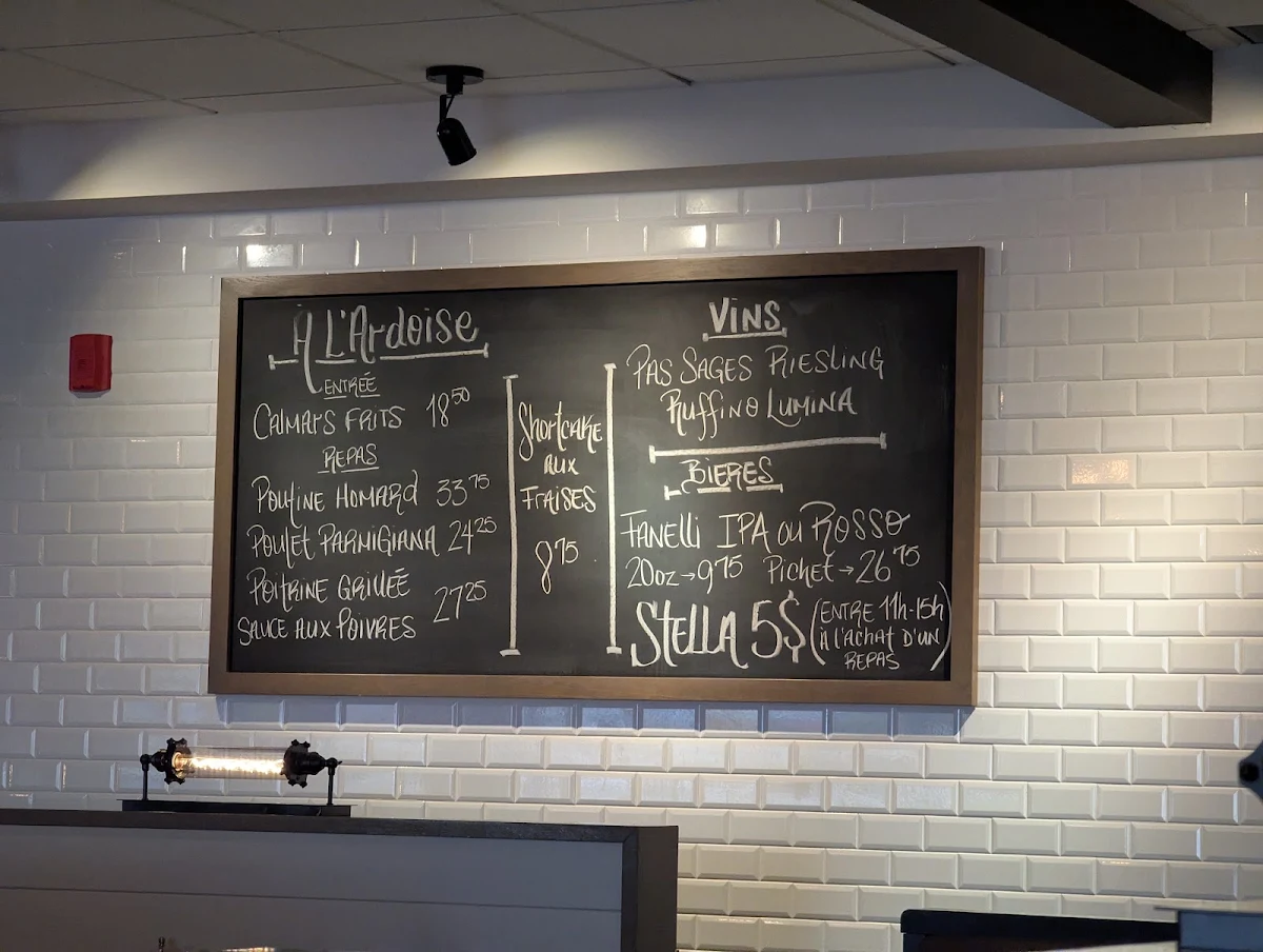 Menu, Rôtisserie St-Hubert