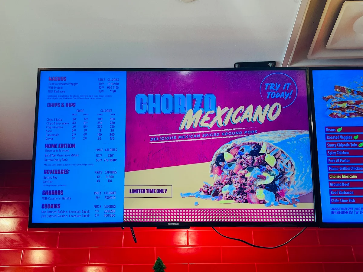 Menu, Quesada Burritos & Tacos