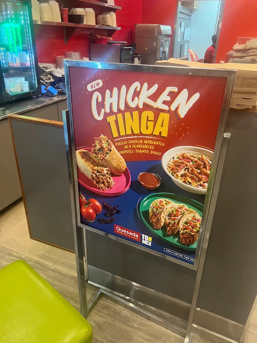 Menu, Quesada Burritos & Tacos