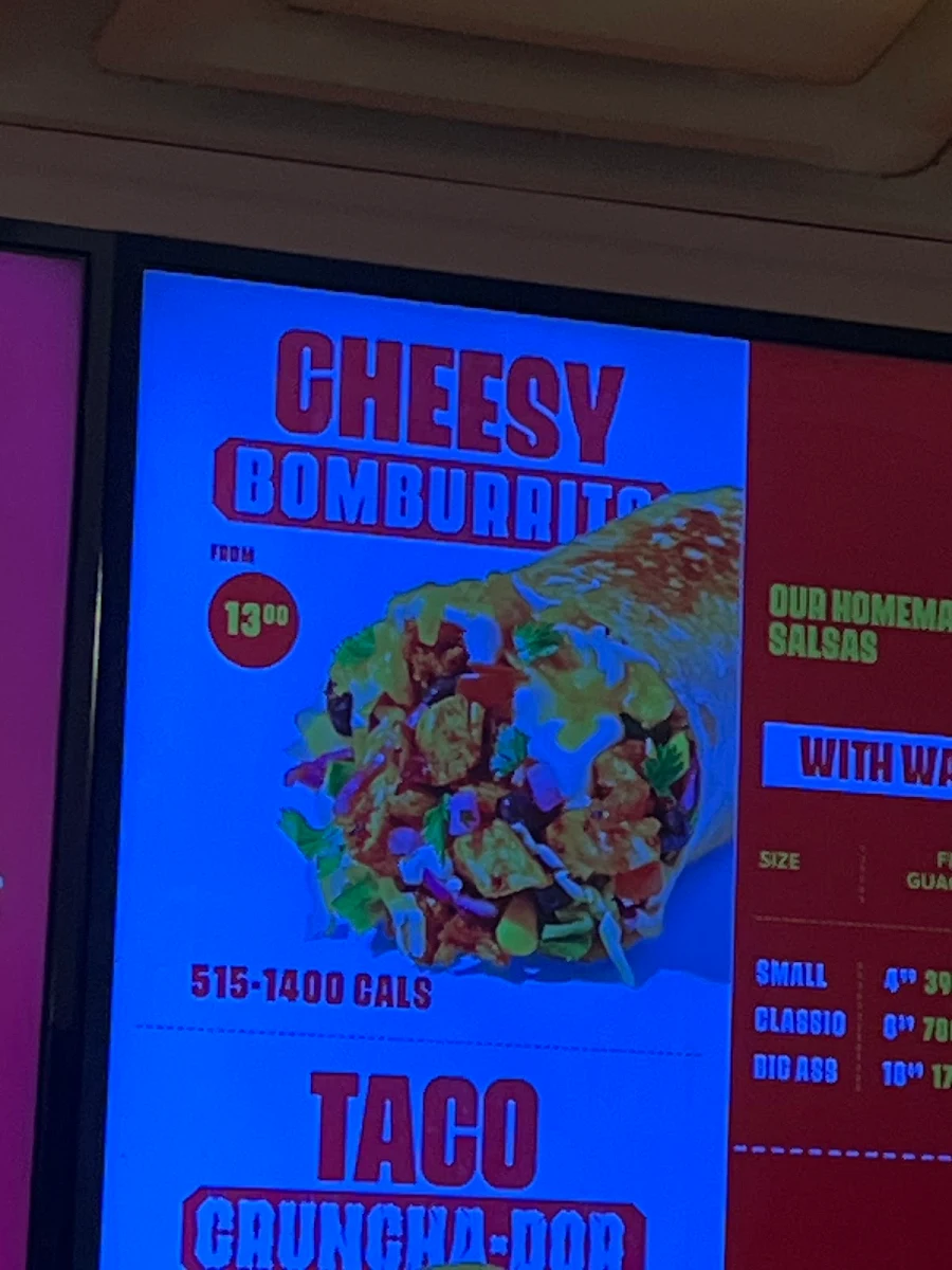 Menu, Quesada Burritos & Tacos
