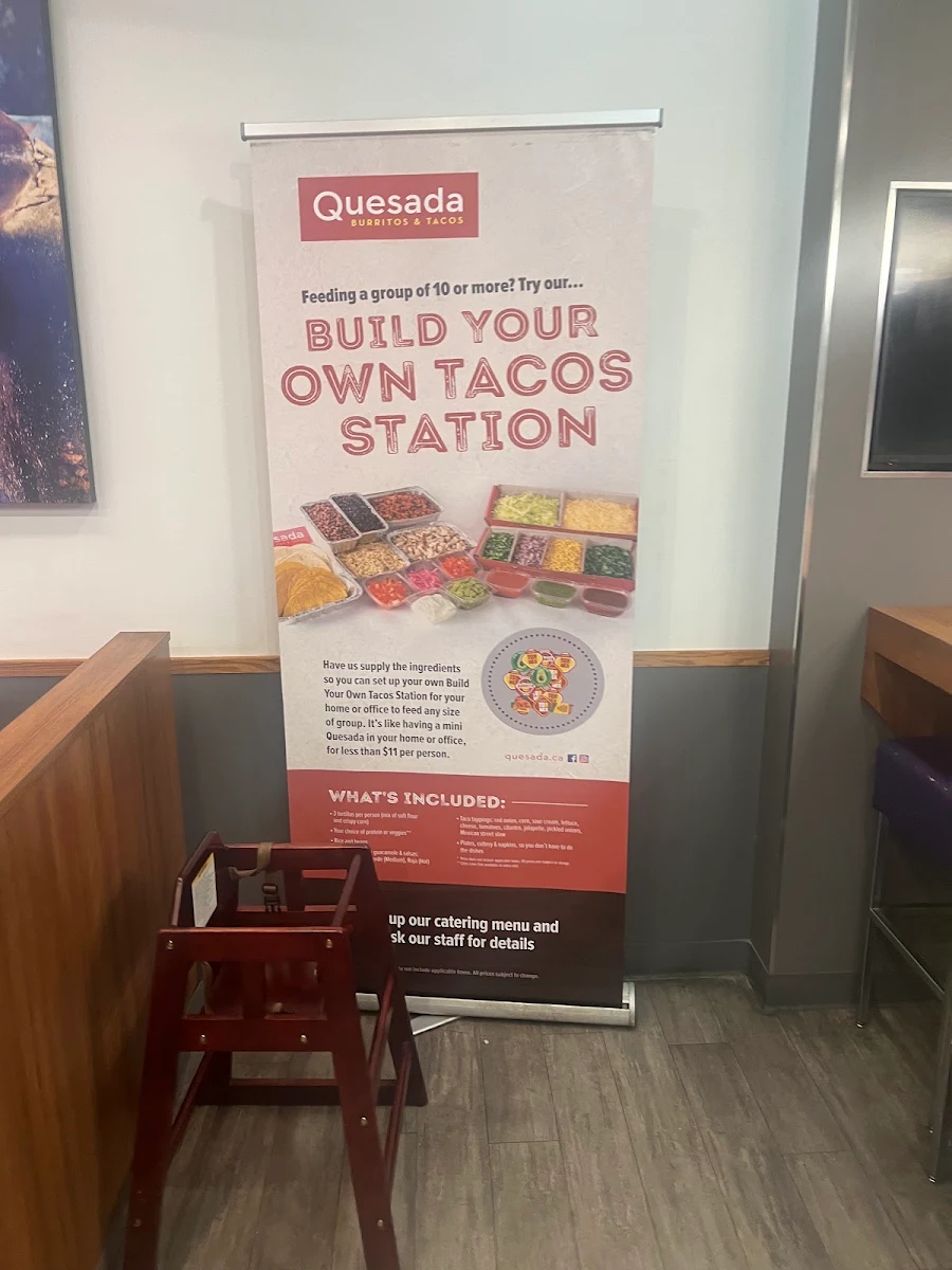Menu, Quesada Burritos & Tacos