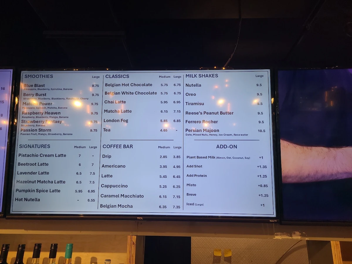 Menu, Cafe Delitzi