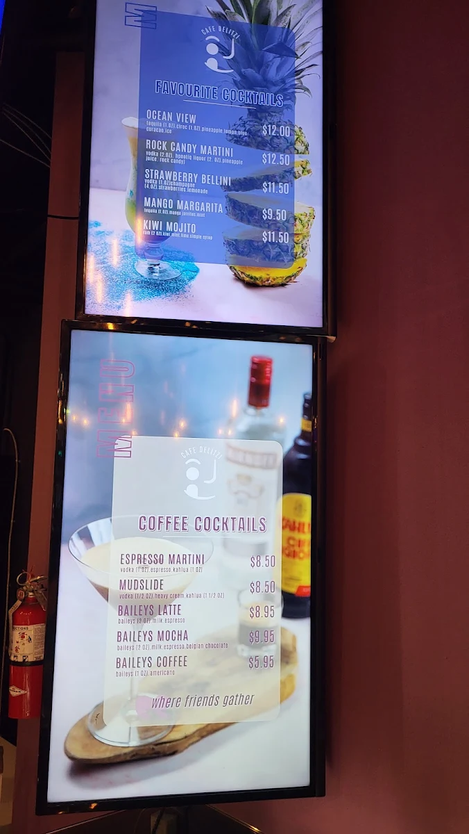 Menu, Cafe Delitzi