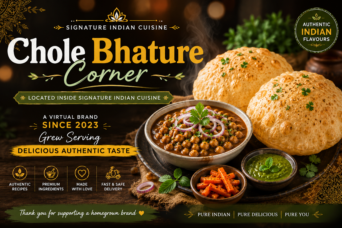 Menu, Chole Bhature Corner Whitby