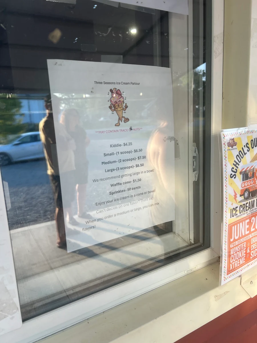 Menu, Three Seasons Ice Cream Parlour & Family Restaurant INC