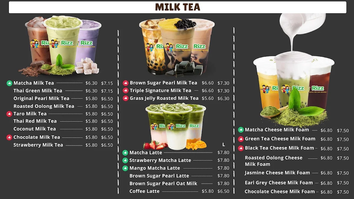 Menu, Rizz