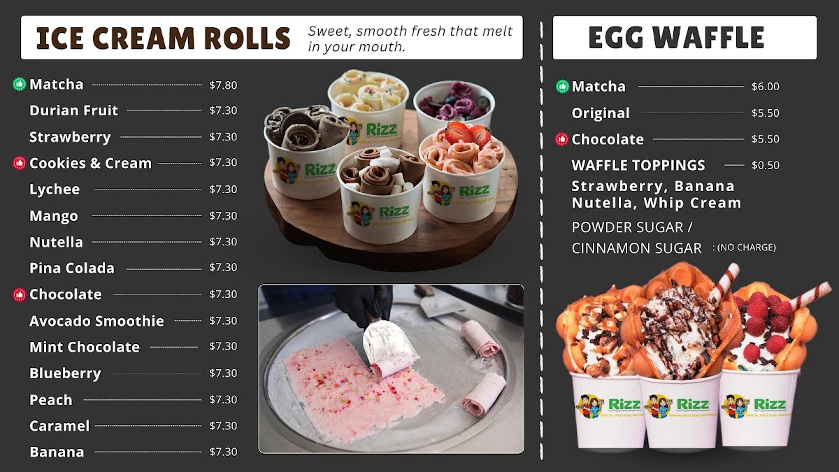 Menu, Rizz