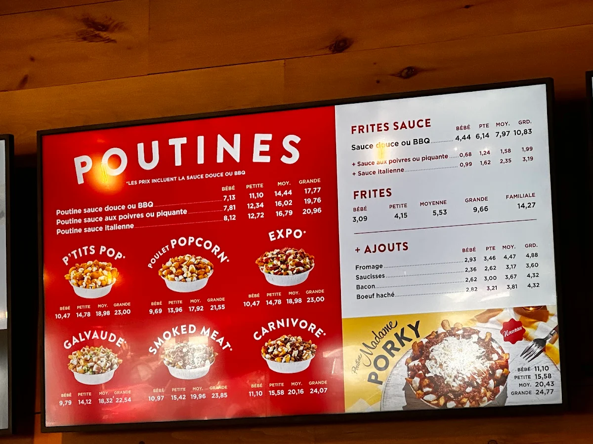 Menu, Fromagerie Victoria