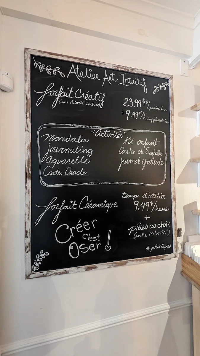 Menu, Atelier Art Intuitif