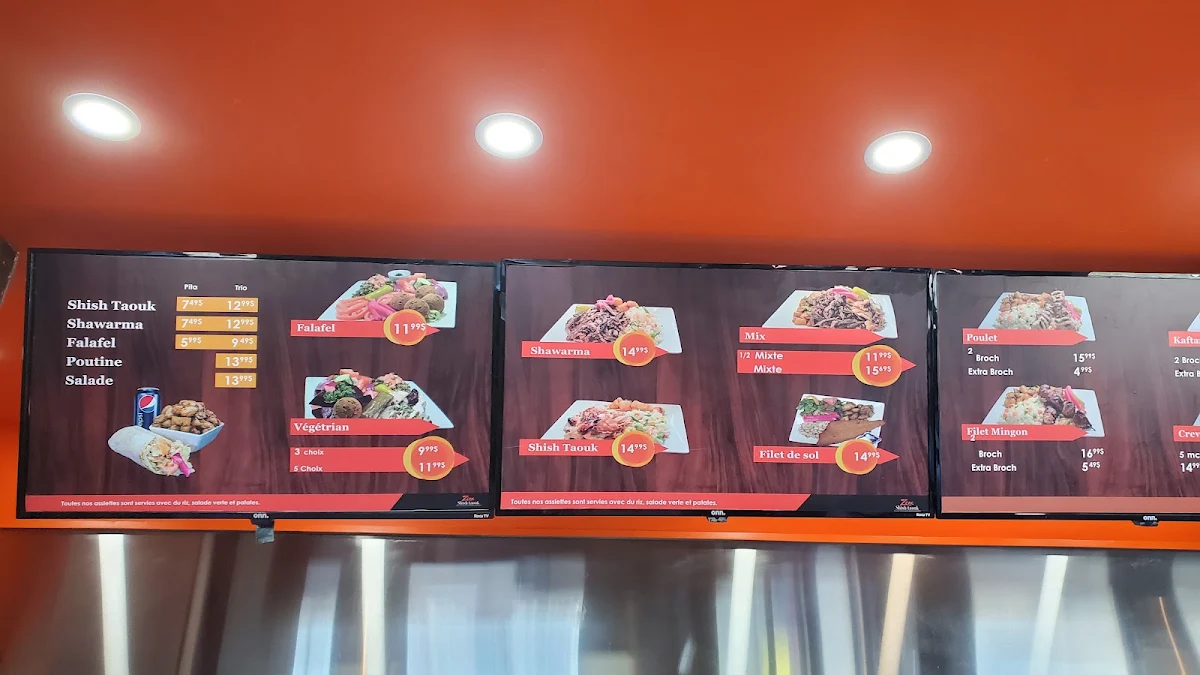 Menu, Zone Shish Taouk