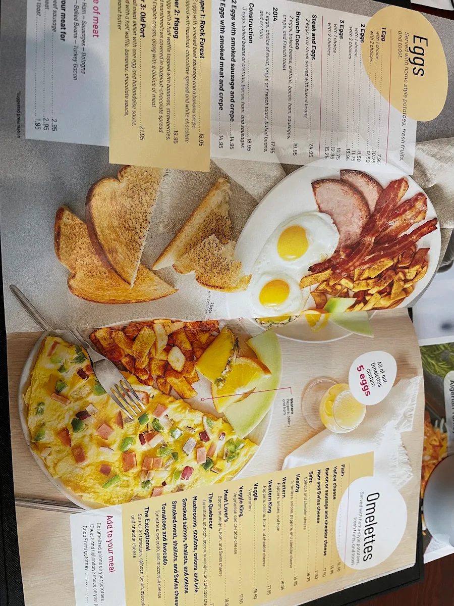 Menu, Coco Frutti Whitby