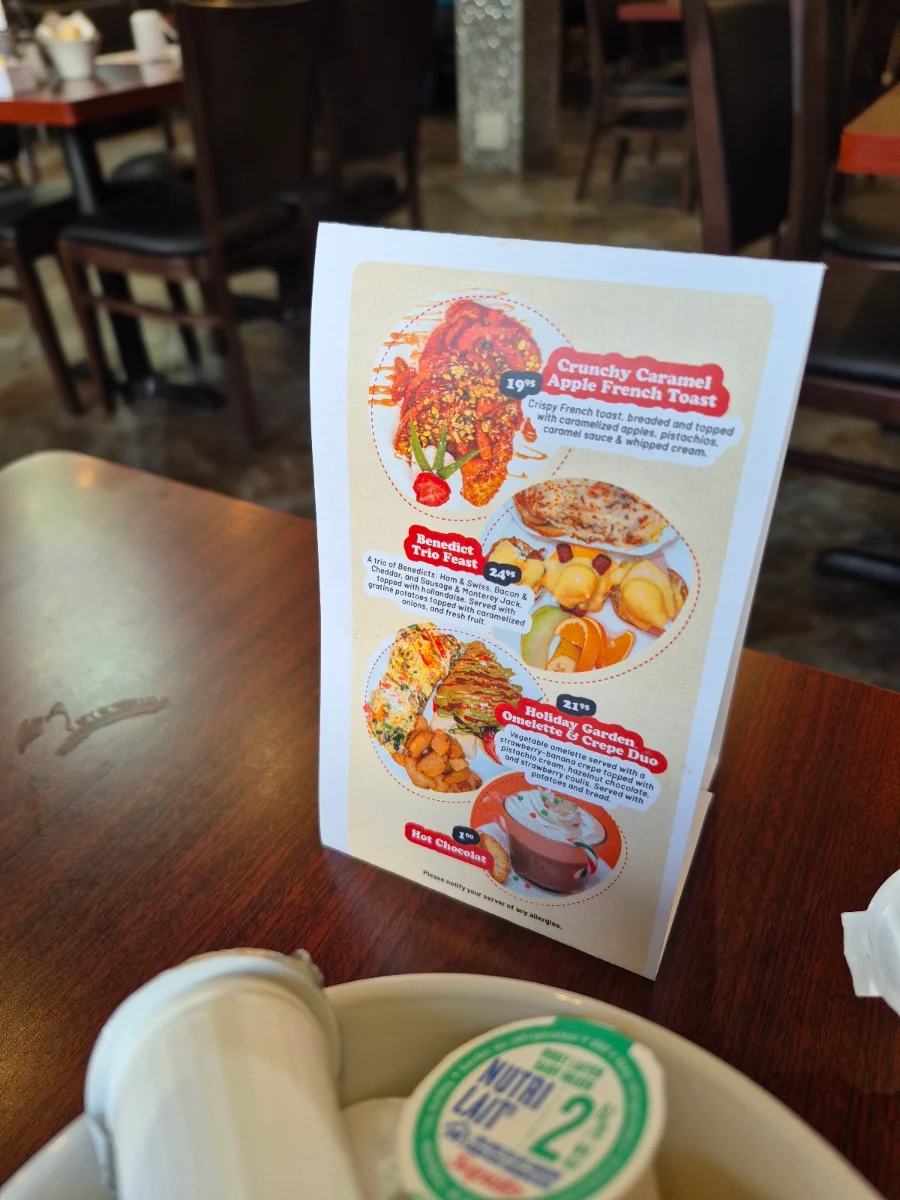 Menu, Coco Frutti Whitby